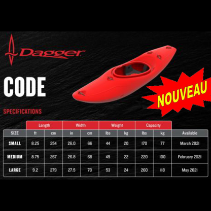 Dagger kayak Code 2023