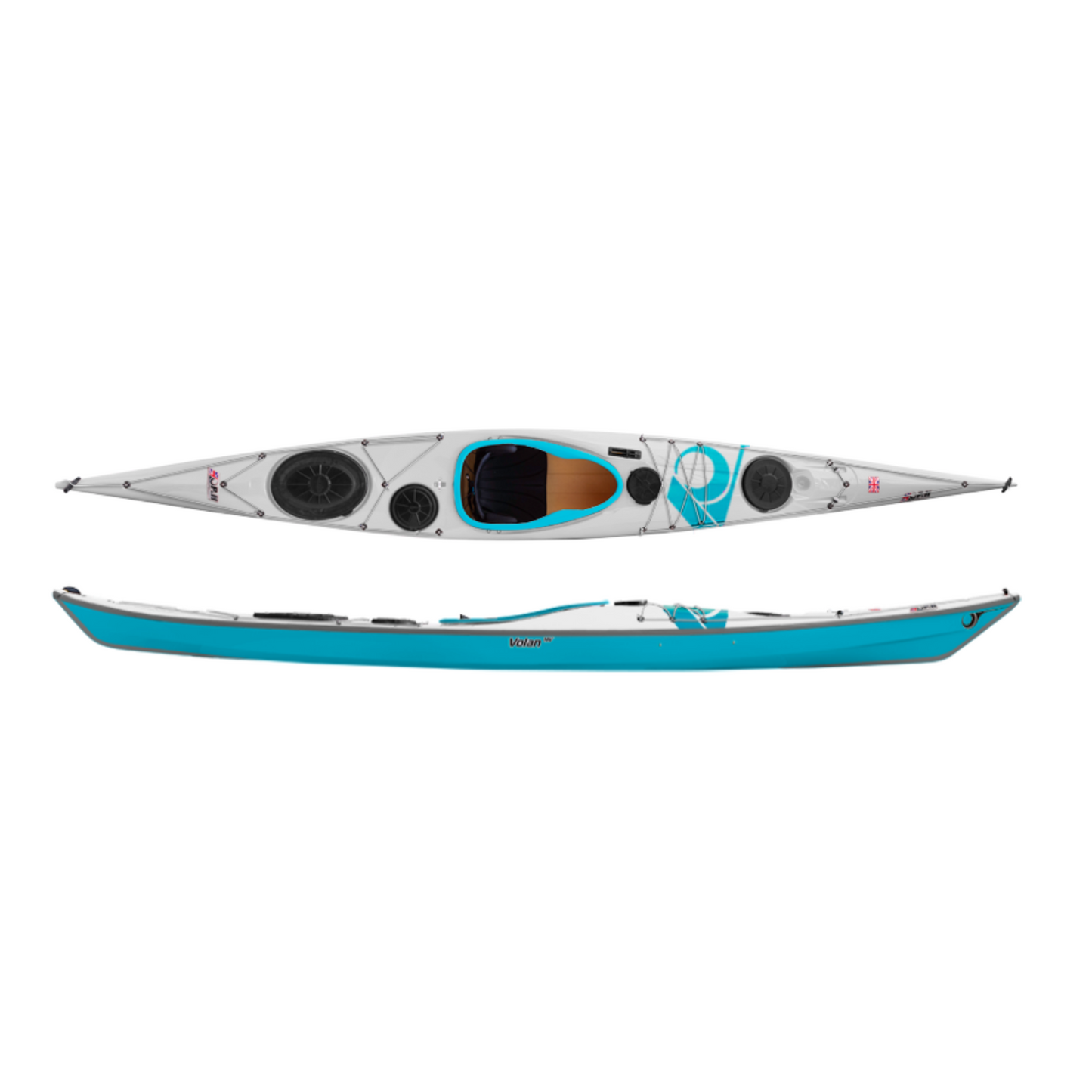 Kayak Volan 156 Lightweight Kevlar/ Carbone Blanc/Turquoise/Blanc