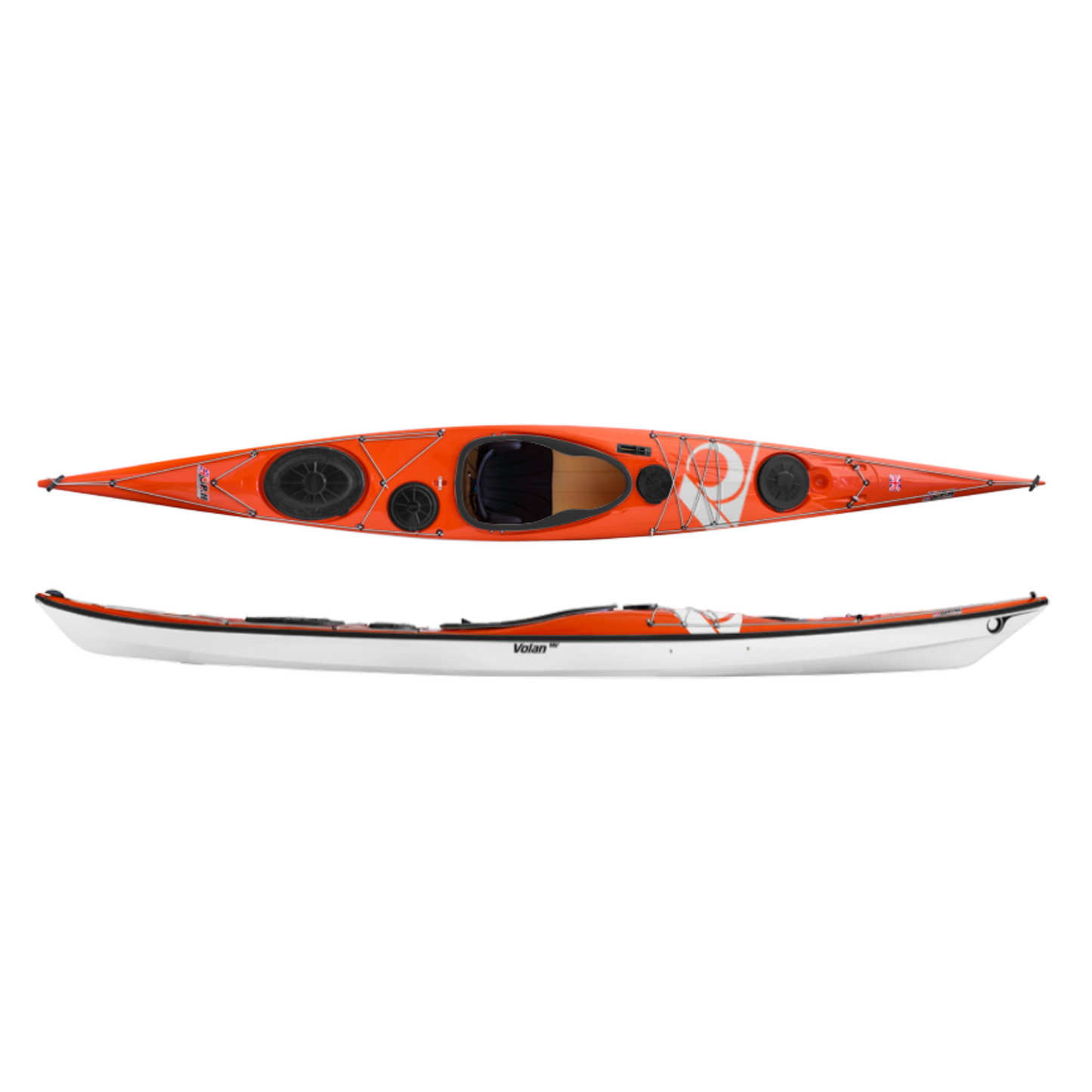 Kayak Volan 156 Lightweight Kevlar/Carbon Poppy Red/White/Black