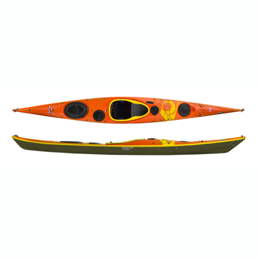 P&H Kayak Volan 158 Lightweight Kevlar/Carbon Orange/Clear/Yellow