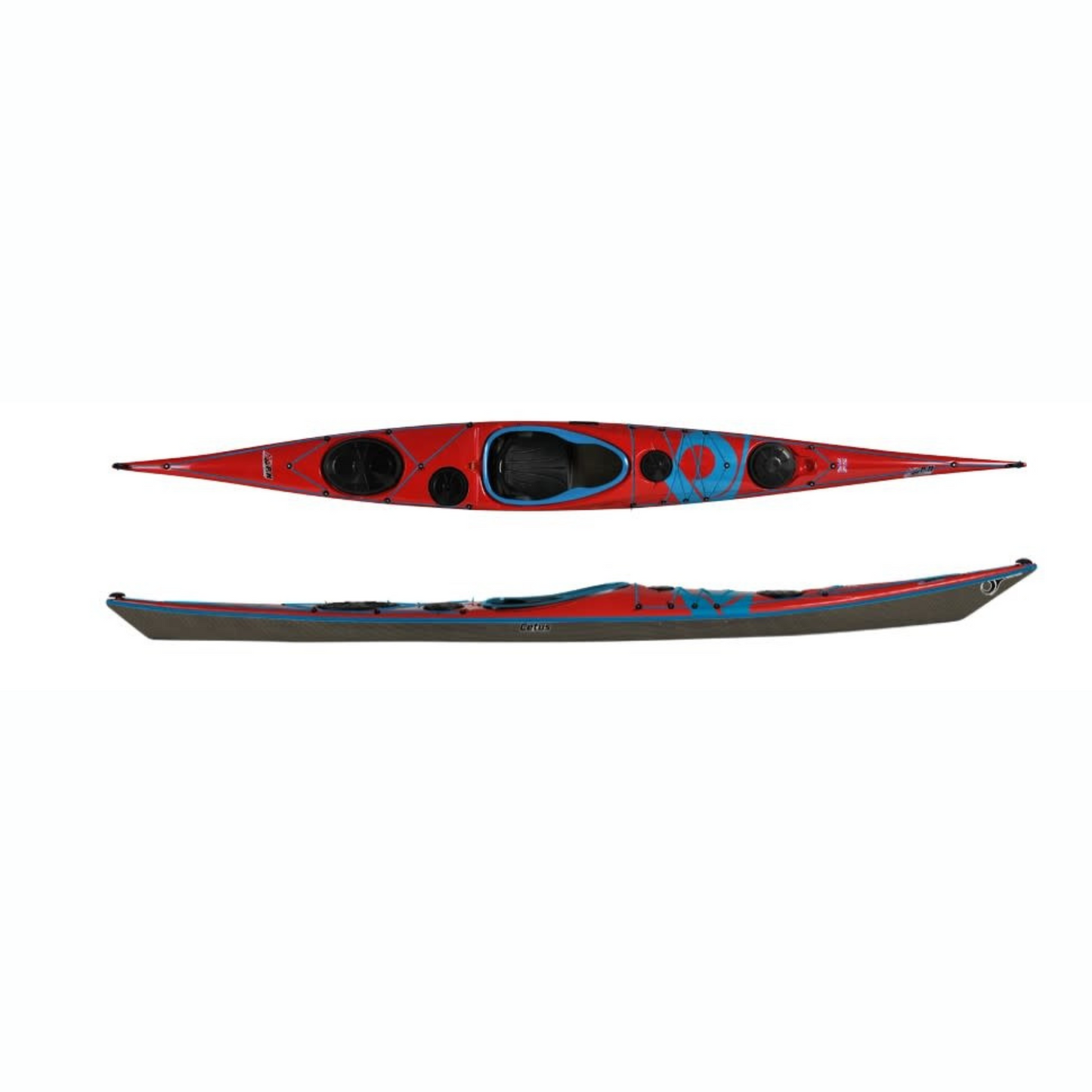 P&H kayak Cetus MV Lightweight Kevlar/Carbon Signal Red-Clear-Blue