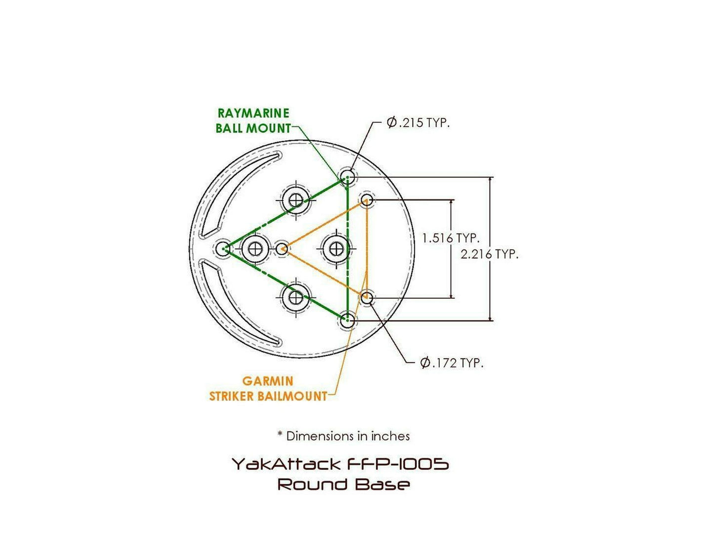 YakAttack Acc. Sonar Mount (Round Base) with LockNLoad Rail Mounting System